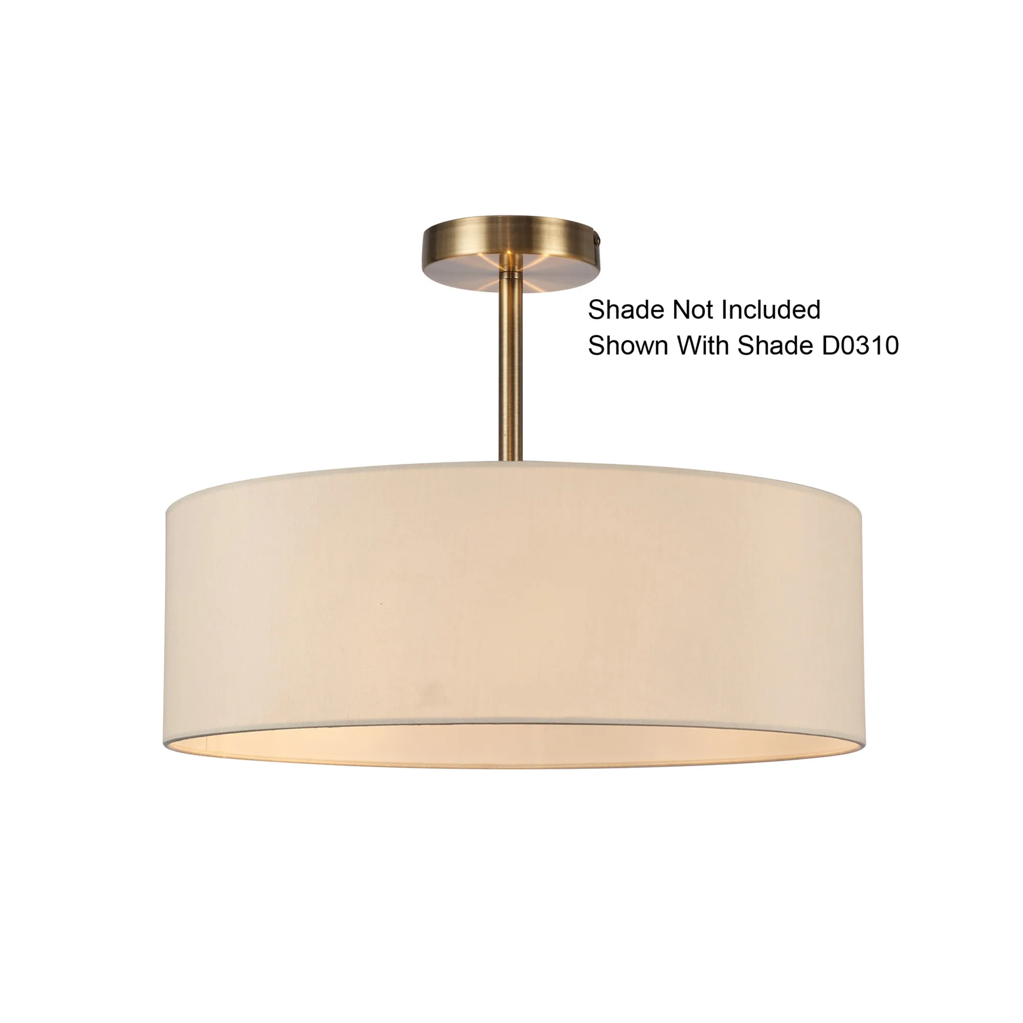 Baymont Semi Flush 3 Light Antique Brass D0337  Deco Baymont AB